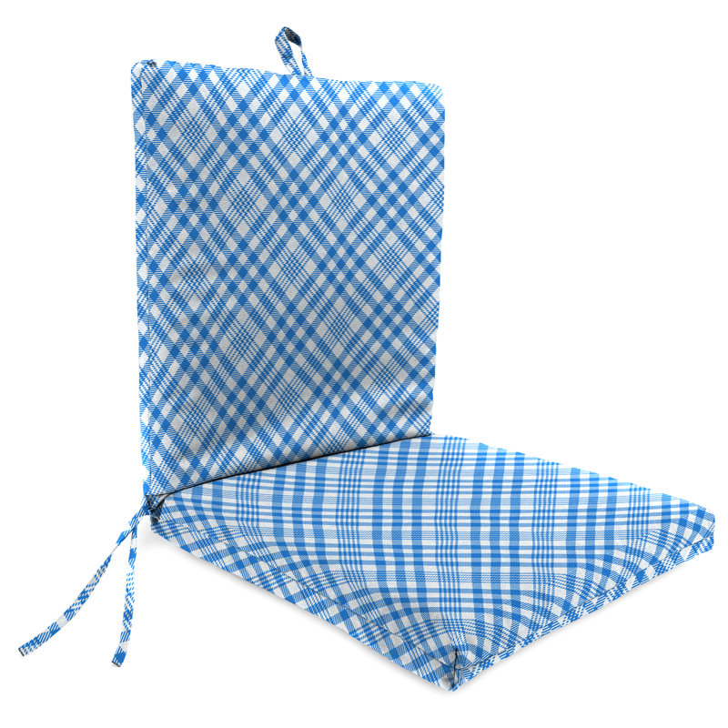 21" x 44" Outdoor Chair Cushion with Ties and Loop, Hanks Wetland