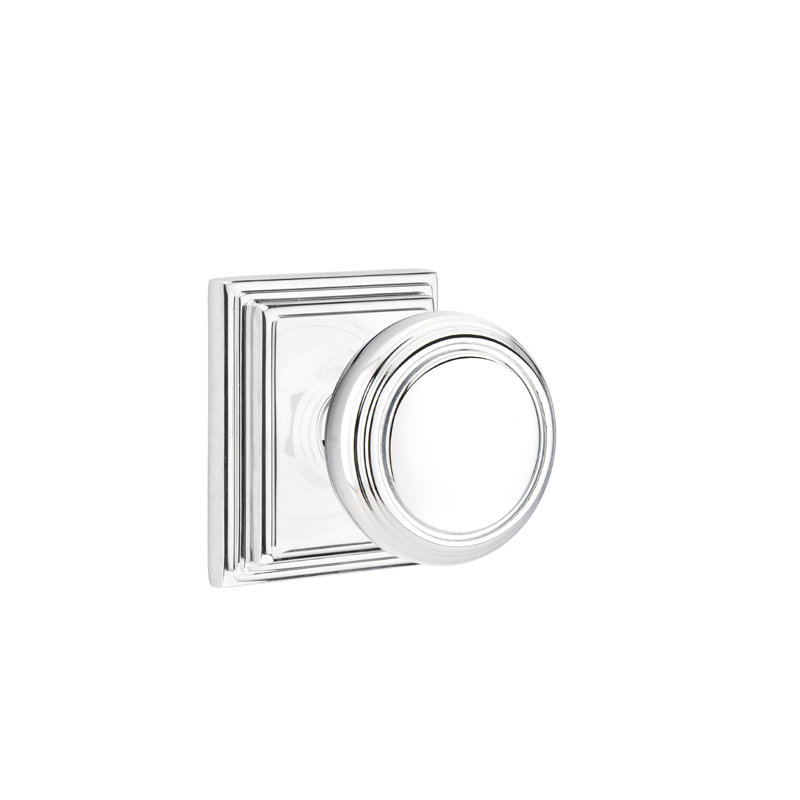 Passage Norwich Knob with Wilshire Rose, Polished Chrome