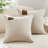 Decorative Solid Pillow Covers with Leather Label (Set of 2)-101280816-101280822