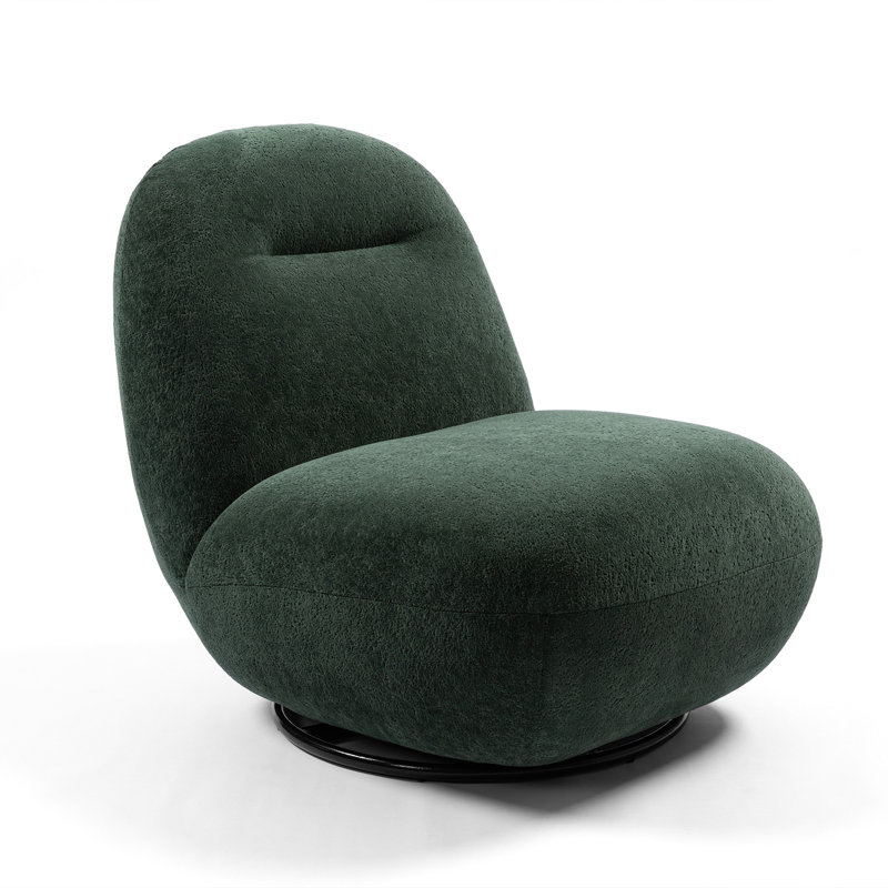 Fauteuil d'appoint pivotant de luxe moderne, Green Velvet