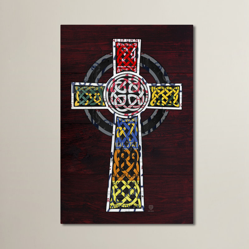 « celtique cross », impression sur toile tendue encadrée, H 24 po x l 16 po x P 2 po