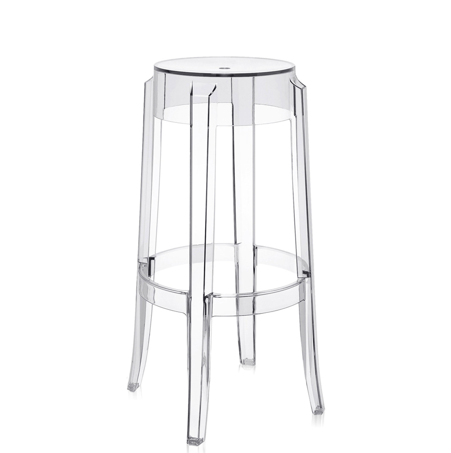Charles Backless Outdoor Bar Stool, Crystal, 29.53"