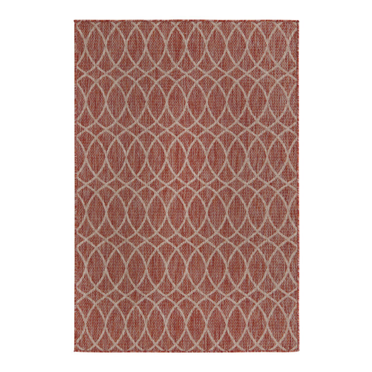 Rust Red Gitter Indoor/Outdoor Trellis Rug