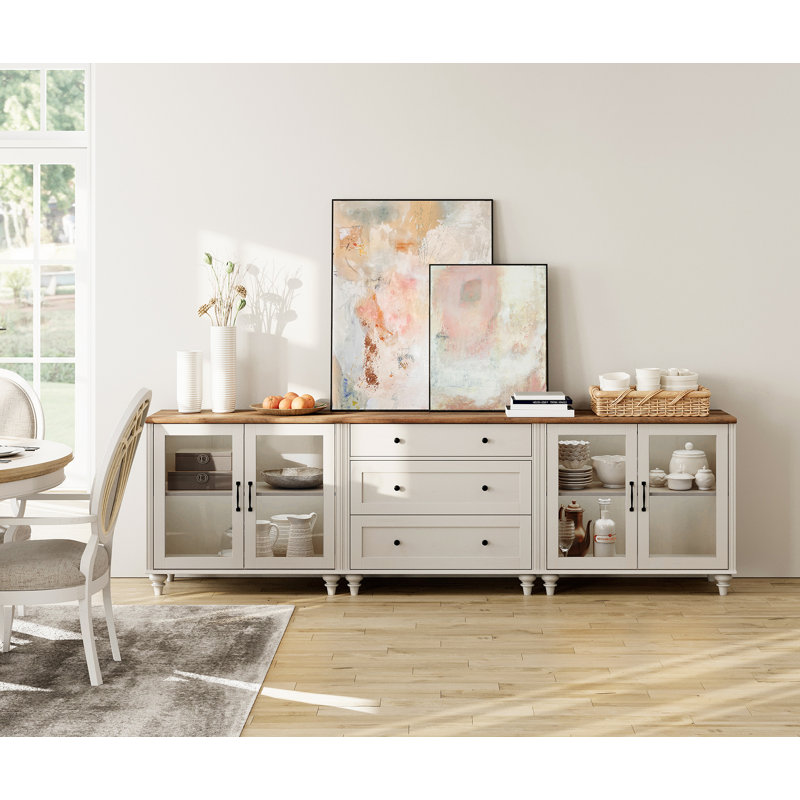 Scarlett 101.6'' Sideboard, White/Brown