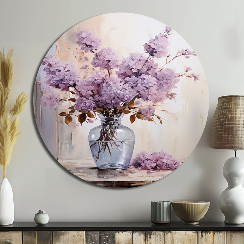Gaudet - Art floral rond en métal, H 36 po x l 36 po