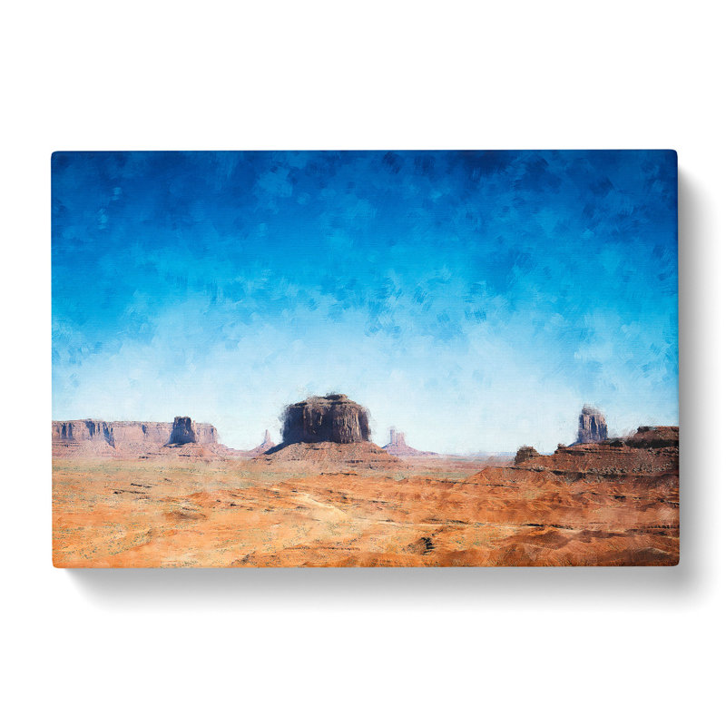 View Of Monument Valley In Arizona - Wrapped Canvas Print, 35cm H x 50cm W x 3cm D