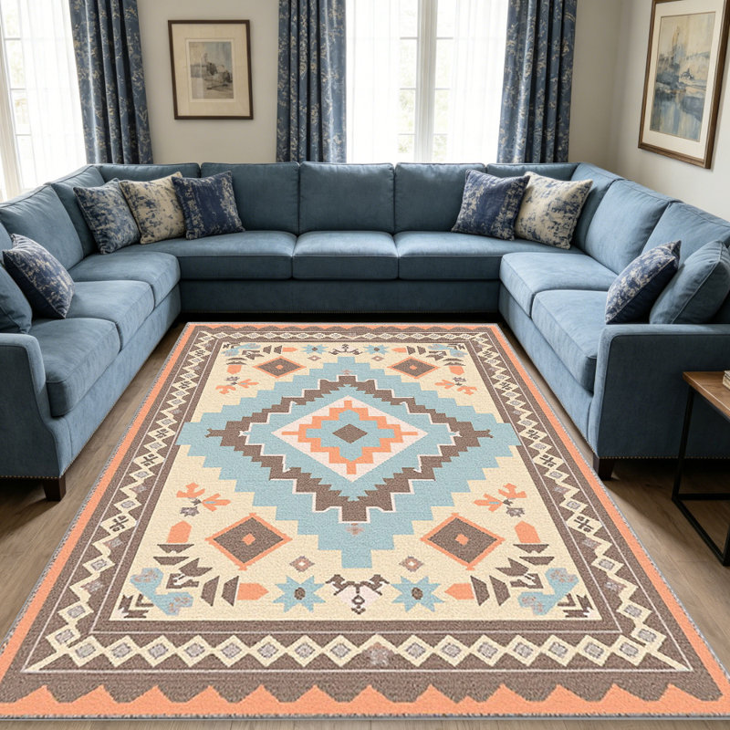Desert Neutral Kilim Rug carpet-easy to clean, machine-washable, soft and comfortable; suitable for door mats, kitchens, living rooms, bedrooms, corridors, and laundry areas. Easy to clean, durable carpet for home decoration.