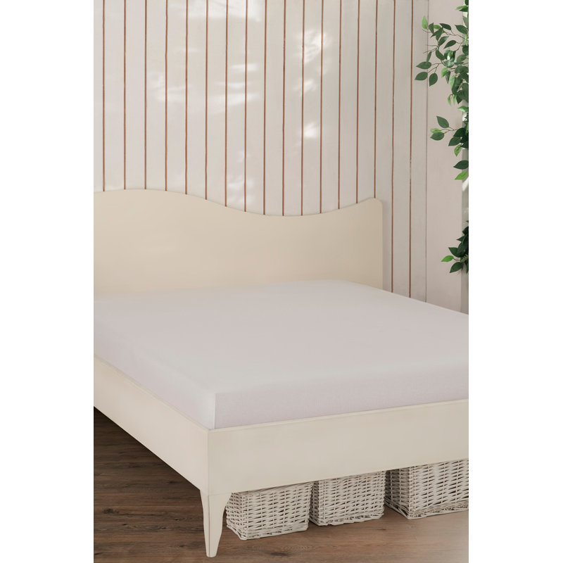 Drap-housse simple 100% coton, 63 po x 91 po, Blanc