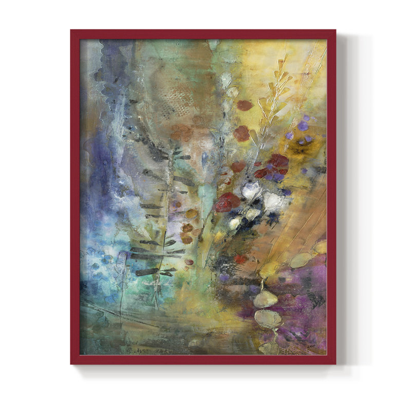 «Fall Fling», reproduction encadrée - bois massif, Cadre simple rouge, H 10 po x l 8 po