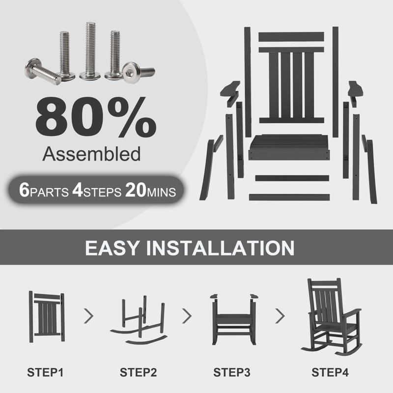 Outdoor Adirondack Chair, Grey