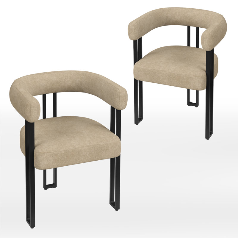 Chaises de salle à manger rembourrées Mahjabi, Kaki