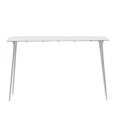Aluminum Metal Silver Console Table