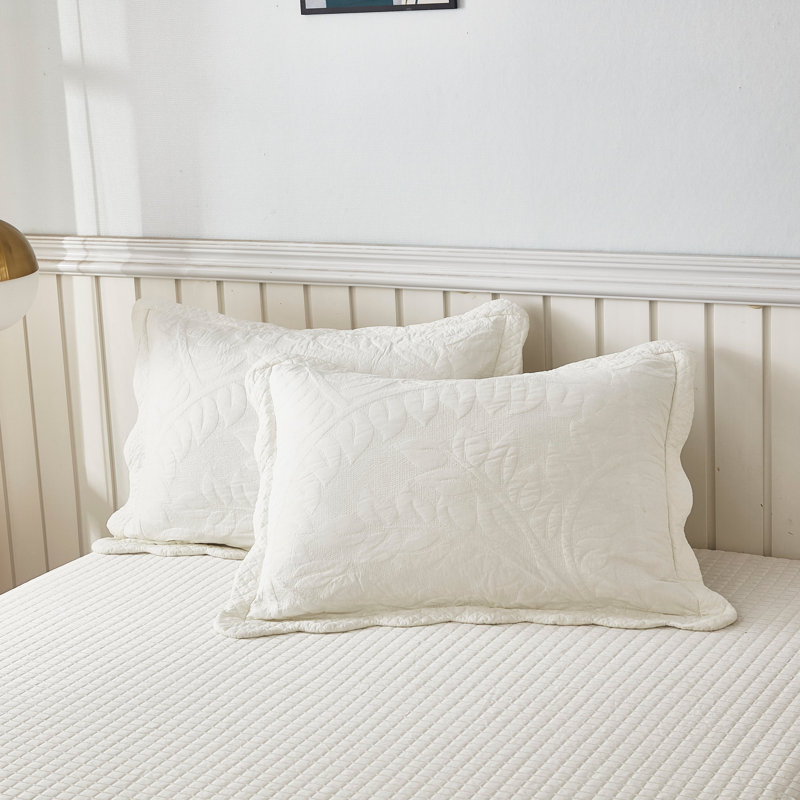  Taie décorative 100% coton MarCielo, Très grand, Blanc brillant