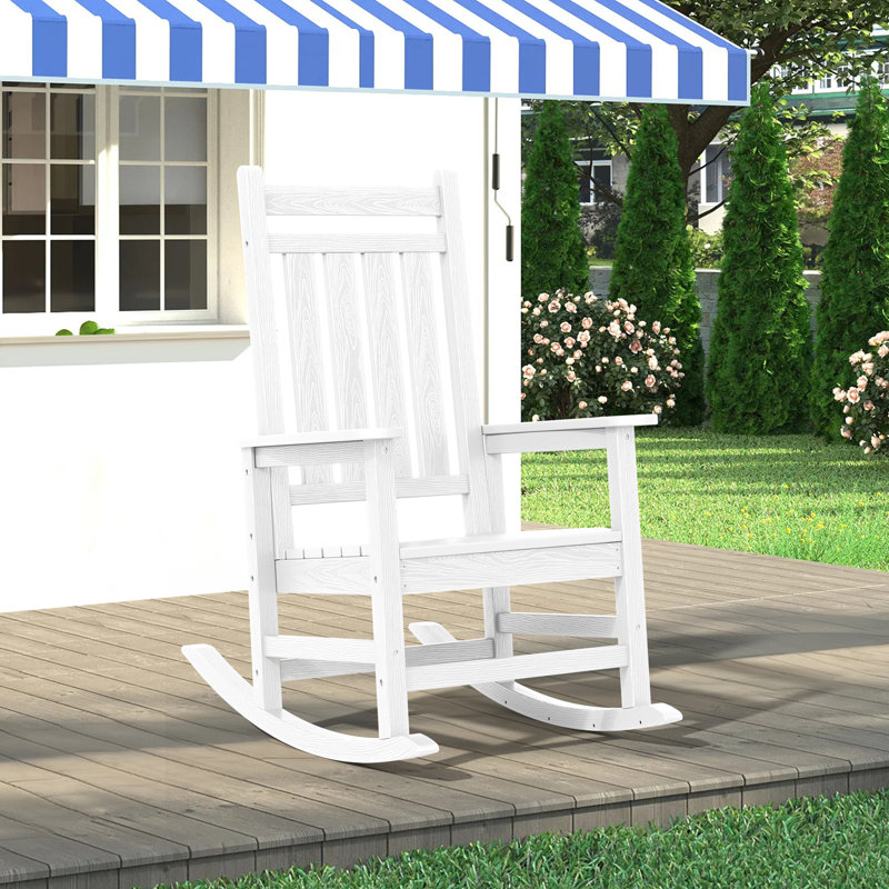 Wolak HDPE Rocking Adirondack Chair, Blanc