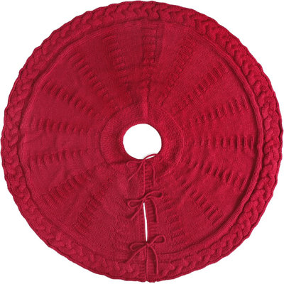 Jupe d'arbre de Noël en tricot rouge