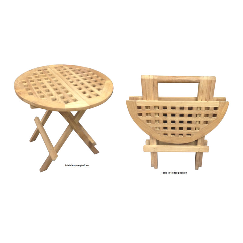 Palmeri Round Teak Folding Outdoor Bistro Table , 20'' in. W 20'' in. D