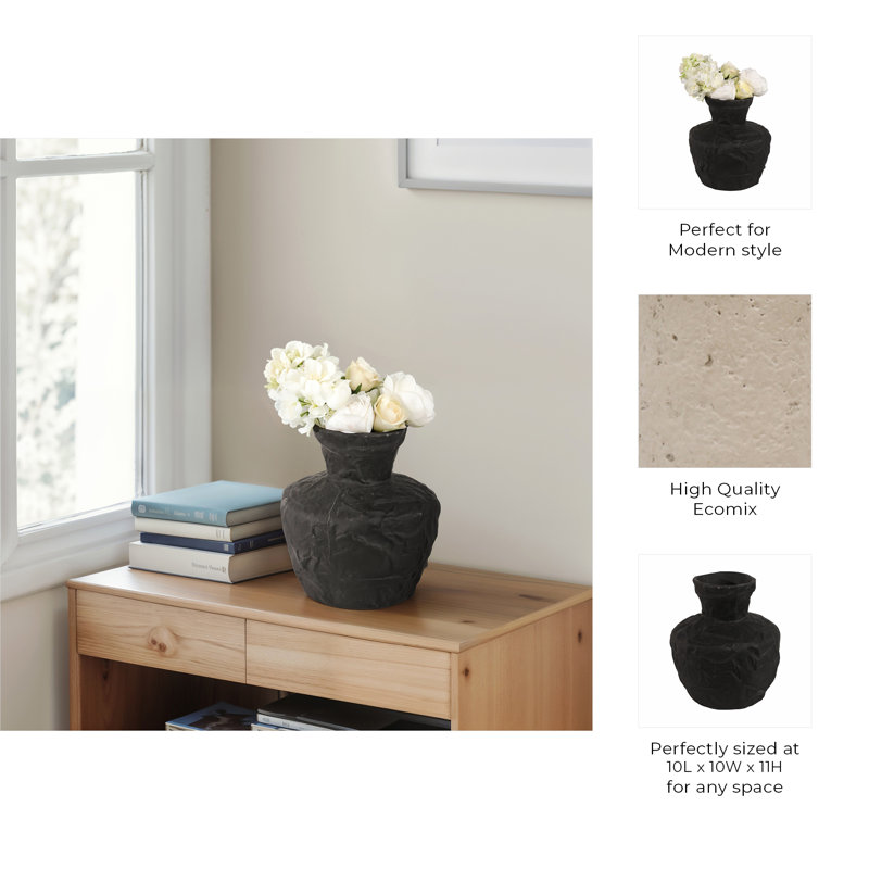 Cleo Handmade Ceramic/Porcelain Table Vase, 11" H x 10" W x 10" D