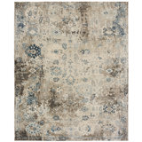 Tedford Abstract Area Rug in Ivory/Blue