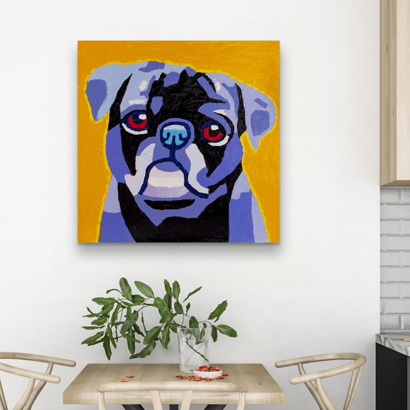Flash the pug - 32"x32" art on canvas