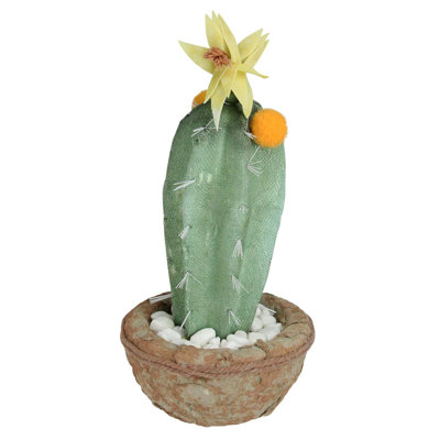 Cactus artificiel vert avec fleurs 12 po style Sud-Ouest