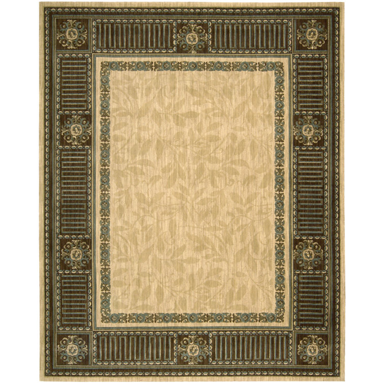 Tapis à aire beige en laine Bryn