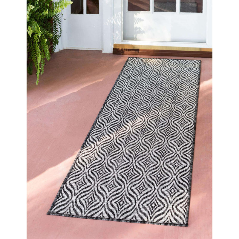 Outdoor Preen Area Rug Gray Color, Runner 2' x 6'