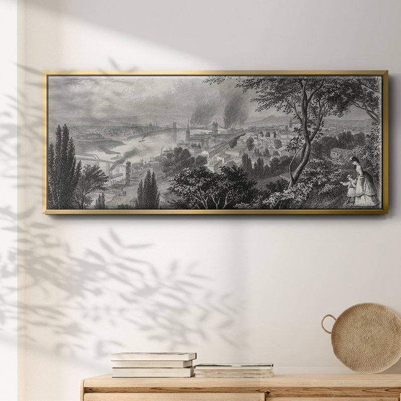 City of Cincinnati - Toile encadrée, H 20 po x l 50 po