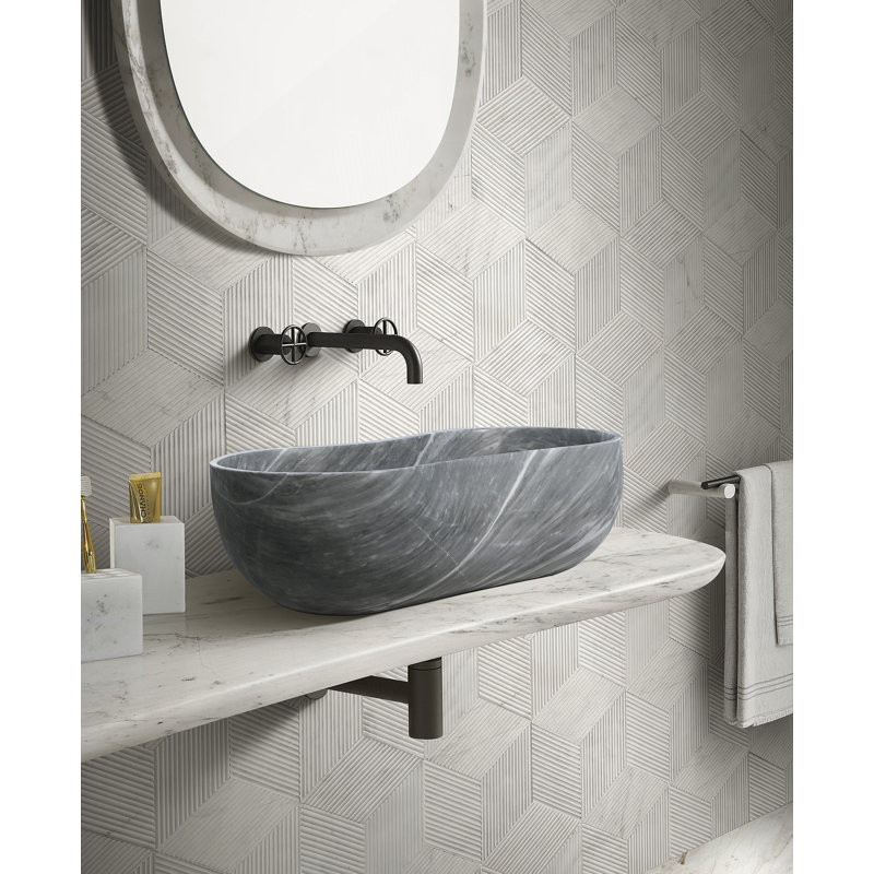 Bathroom Vessel Sink With Pre-Drilled Drain Hole, Gray