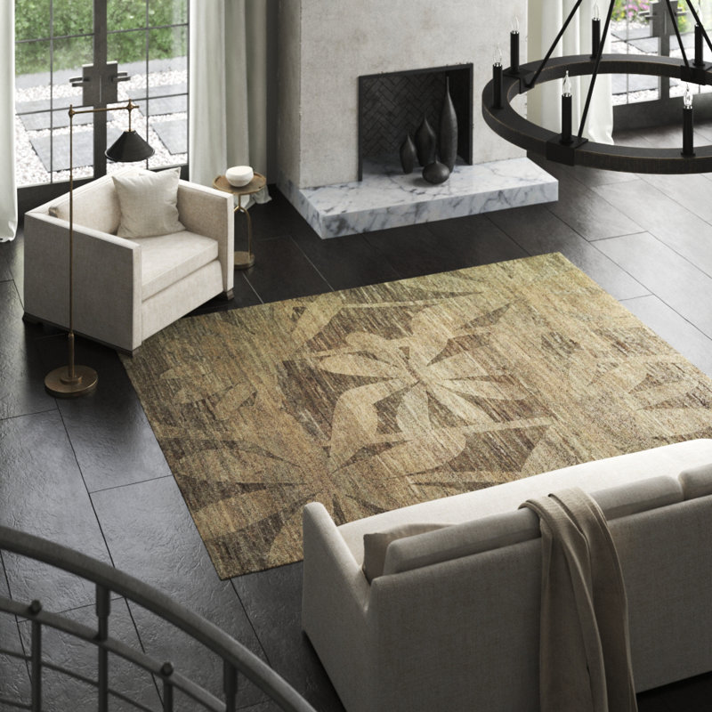 Paradise Floral Area Rug in Gray, Rectangle 8' x 10'