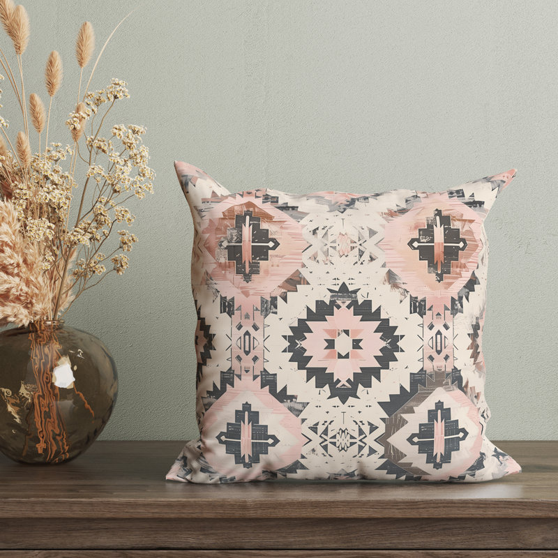 Zaina Eastern Elegance Throw Pillow Cover, 18"H x 18"W