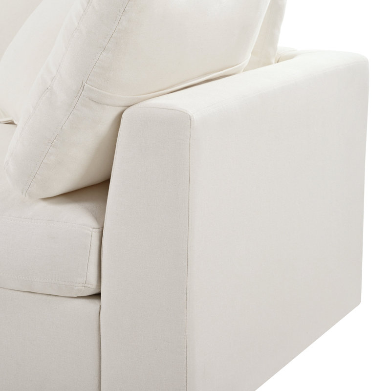 Canapé modulaire en U avec coussins amovibles en forme de U 130,3 po Moxlune, Chenille beige