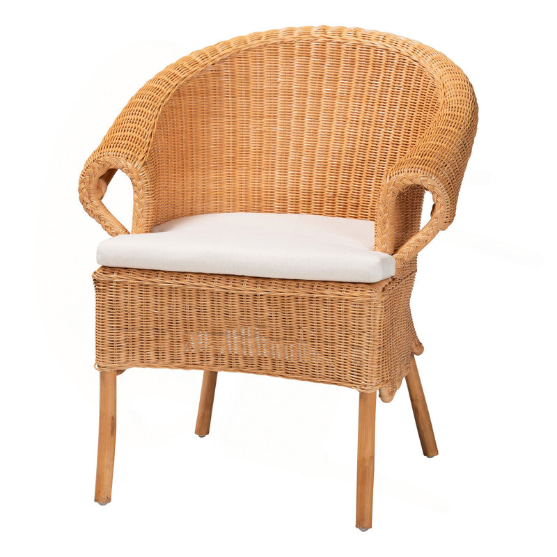 Chaise bohémienne tressée en rotin miel