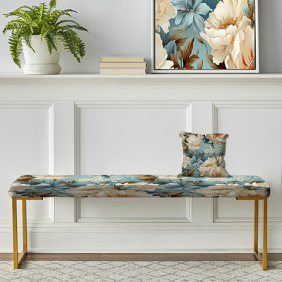Upholstered Gold Bench