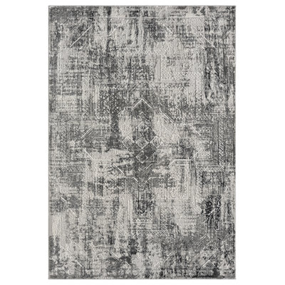 Modern Vintage Look Boho 6X9 Area Rug Transitional Carpet Shiny Vibrant High Low Pile Rug For Living Room