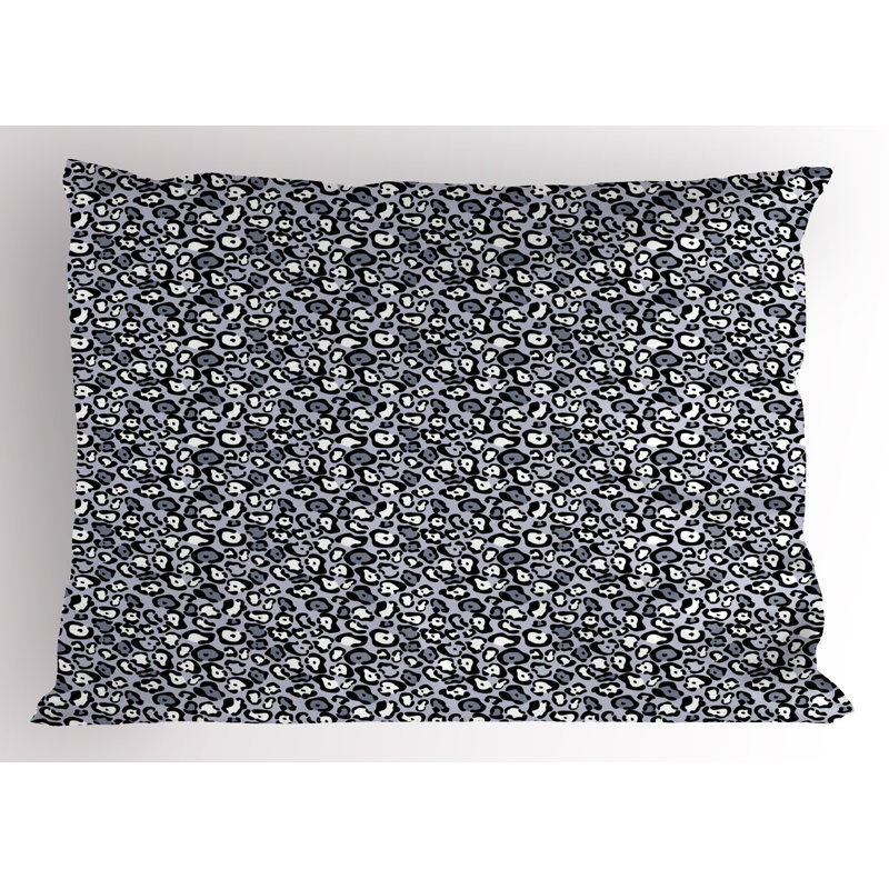 Grey and Blue Leopard Print Microfiber Pillow Shams 2-Pack