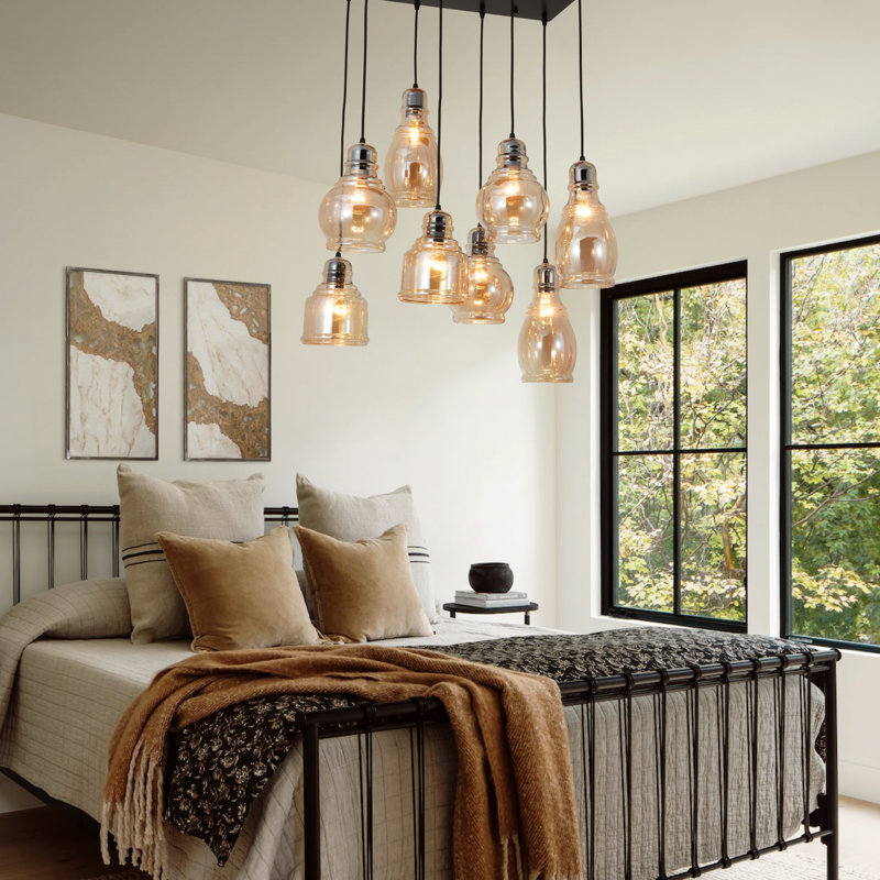 Aldahir 8 - Light Matte Black Cluster Pendant