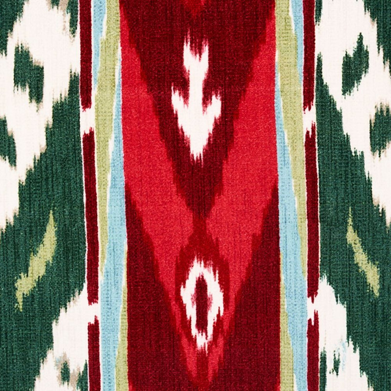 Tissu en velours Samar Ikat, Vert