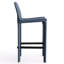 Tabouret de bar H 26 po entièrement assemblé, tabouret de bar rembourré en cuir Saddle avec siège rembourré, tabouret de bar à hauteur de comptoir avec repose-pieds à structure en métal pour îlot de cuisine, bleu-2110896976-2110765625