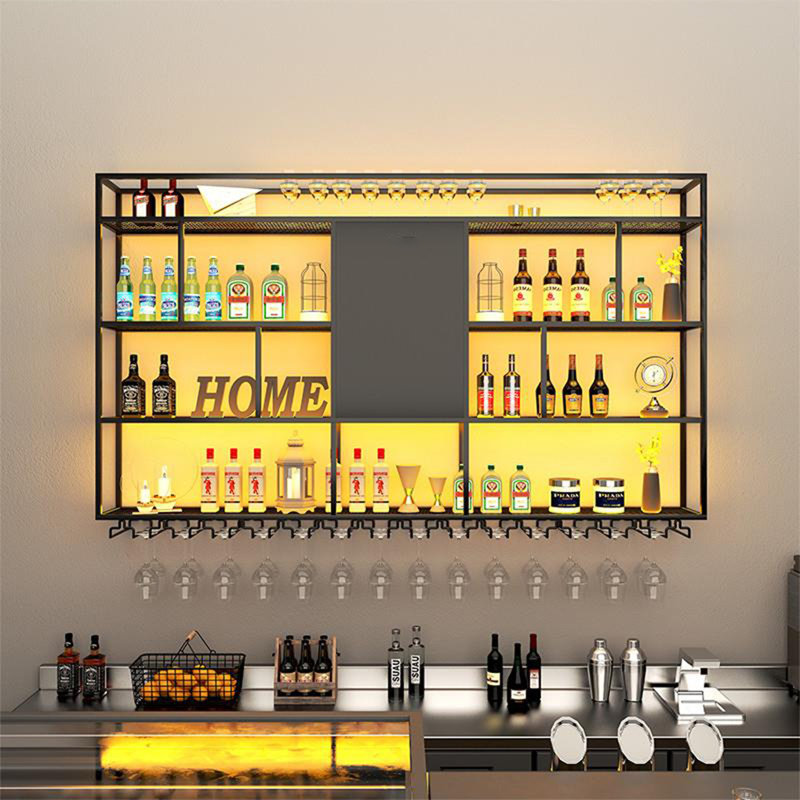 4 Tier Wall Mounted Wine Rack, 53.1" H x 62.9" W x 7.8" D