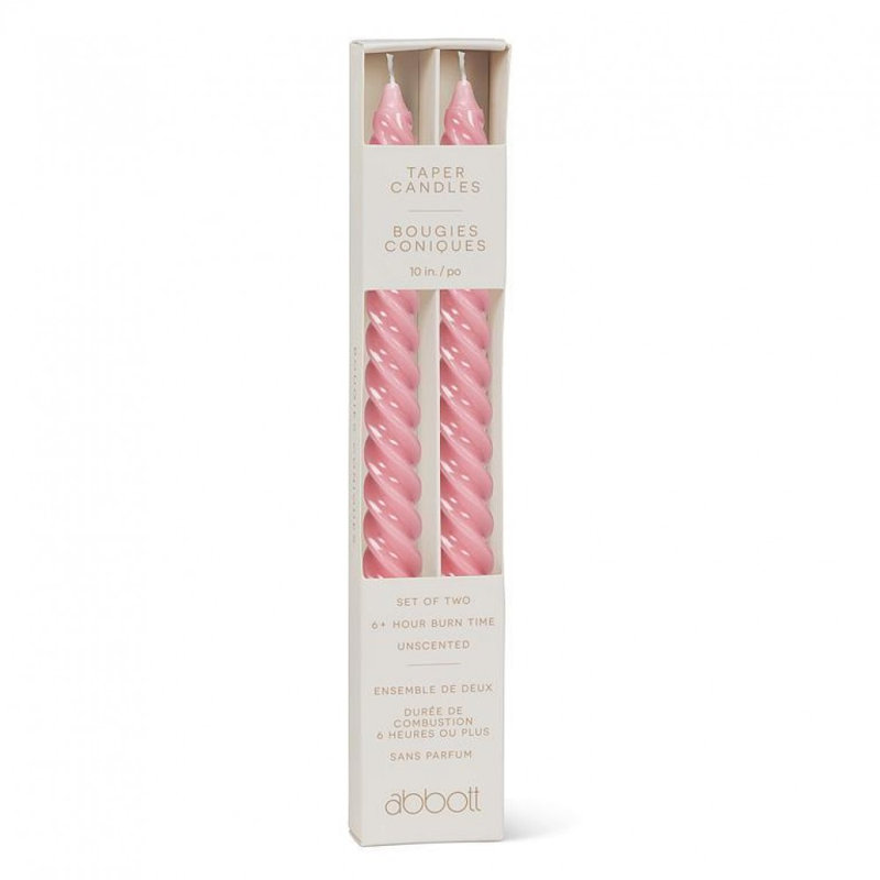 Ensemble de 2 bougies en spirale serrées, Pink