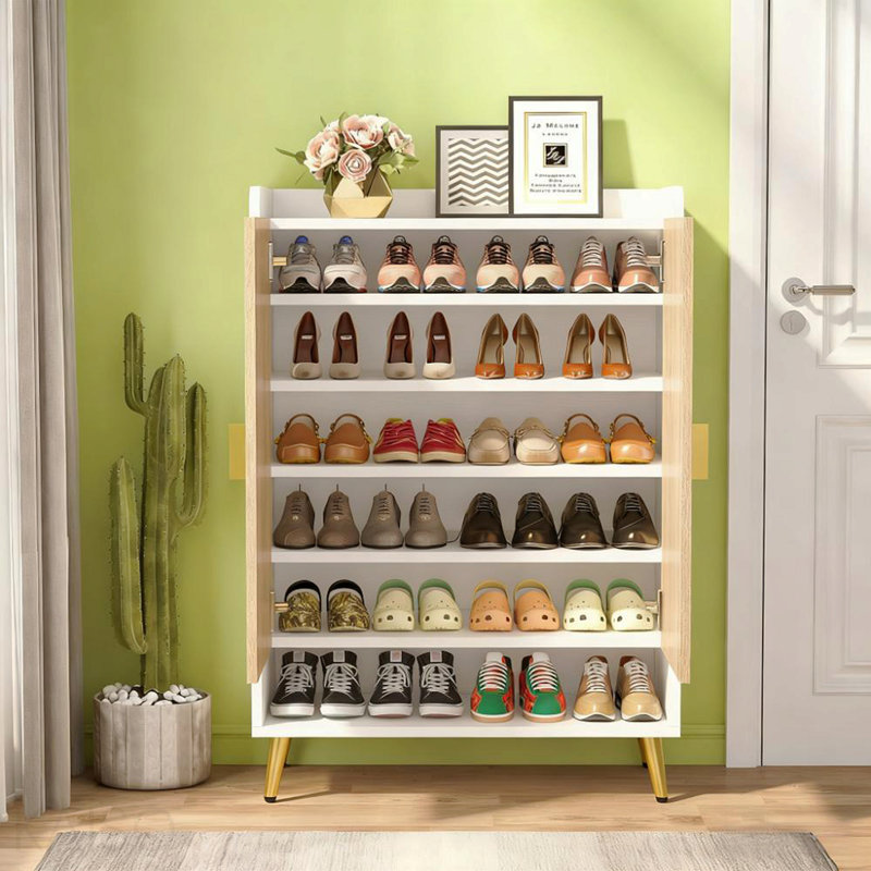 Armoire à chaussures en bois à 7 niveaux