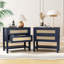 Rattan Nightstand with Two Smooth-Gliding Drawers and Open Storage Shelf for Compact Bedrooms and Boho-Inspired Spaces.-129673858