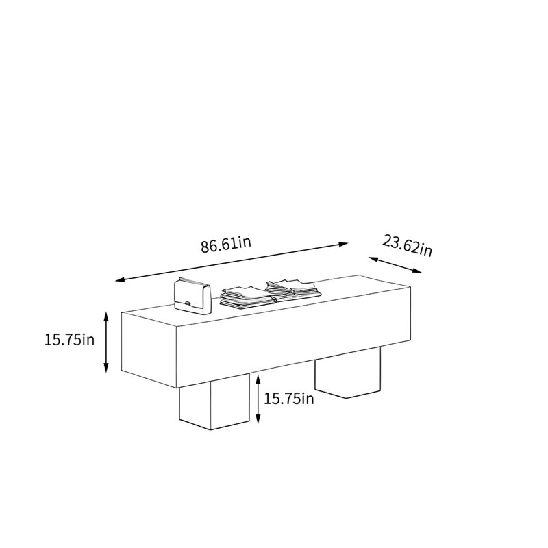 Merchandiser Dandor, H 31,5 po x l 86,61 po x P 23,62 po