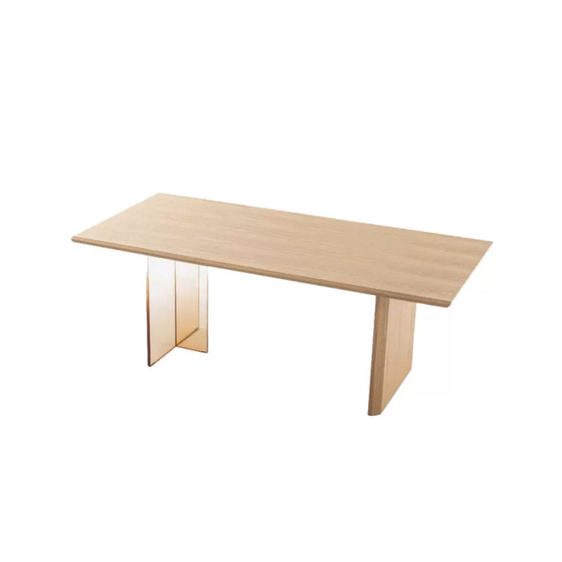 Kailee Oak Solid Wood Dining Table, 27.55" W x 55.11" L