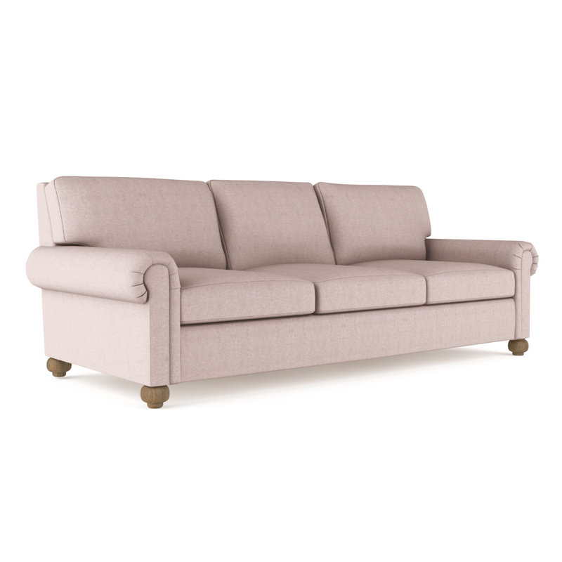 Canapé Leroy, H 36 po x l 96 po x P 49 po, Peluche velours rosé, Patiné
