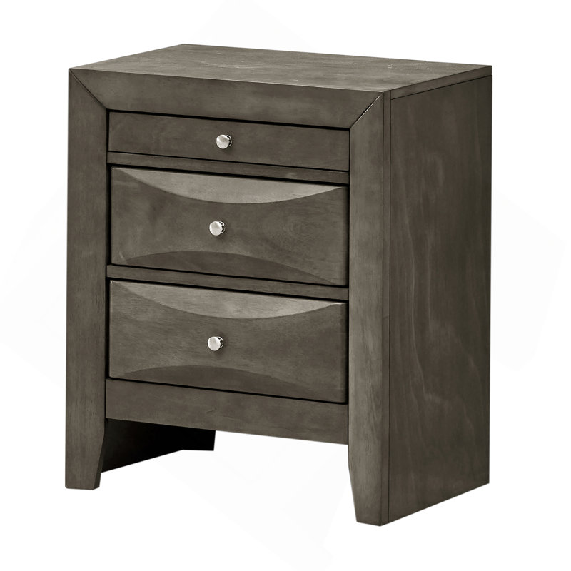 Elegant Gray Storage Nightstand