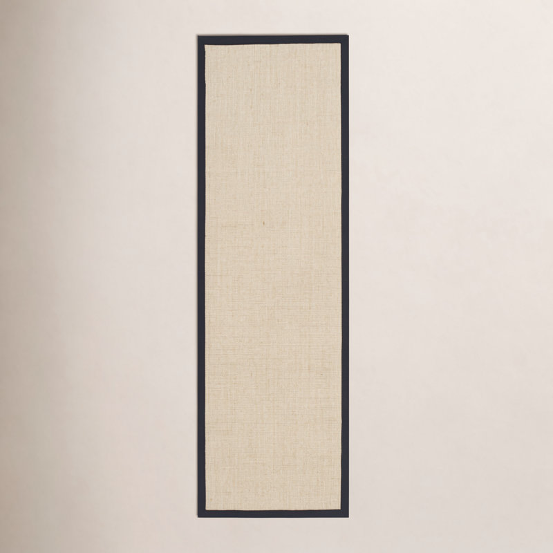 Cybil Auckland Jute Maize/Black Area Rug, Runner 2'6" x 6'