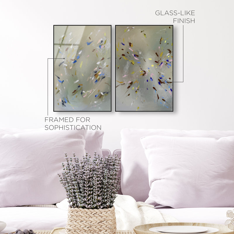 Spontaneous Traces Set Set by Oliver Gal, 32"H x 22"W, Black Floater Frame