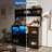 Wine Bar Cabinet,Liquor Cabinet with Led Light,Power Outlet,Buffet Sideboard with Storage Rack and 6 Hooks,Coffee Bar Cabinet for Liquor and Glasses