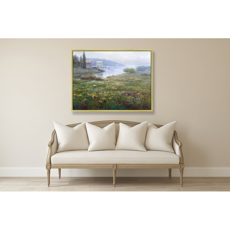«Mist Over Flowering Shore», H 32 po x l 42 po, Doré